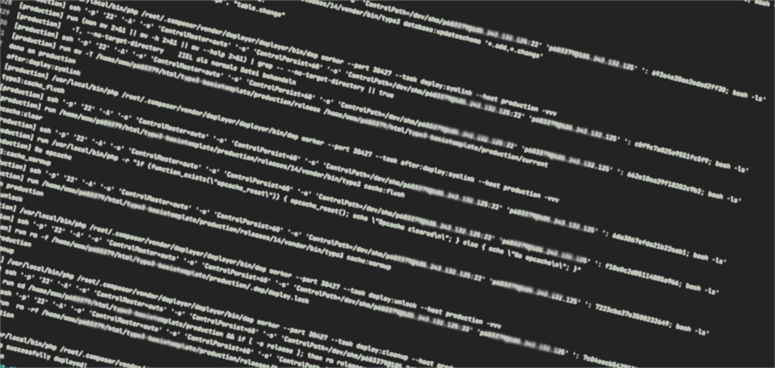 Code aus einem Deployment-Prozess